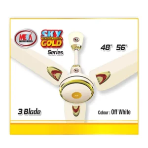MEGA Sky Gold 3 Blade Ceiling Fan 56" (A+) - Smart Comfortable Ceiling Fan - মেগা স্কাই গোল্ড সিলিং ফ্যান 56 "(a +) -স্মার্ট আরামদায়ক সিলিং ফ্যান।