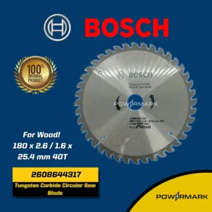 Bosch Circular Saw Blade 180mm x 25.4mm 40 Teeth TCT – কাঠ কাটার উচ্চমানের ব্লেড (Model 2608644317)