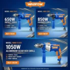 Wadfow Professional Impact Drill Series - Heavy Duty Variable Speed Hammer Drilling Machine Combo