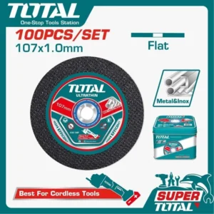 TOTAL TAC210107100 Abrasive Metal Cutting Disc Set (107mm – 4 inch) (100 Pcs Set) | মেটাল ও স্টেইনলেস স্টিল কাটিং ডিস্ক