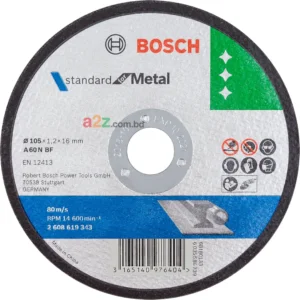 BOSCH 2608619343 4" (105mm) Standard for Metal Cutting Disc – Durable & Precise Cut Wheel