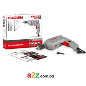 CROWN CT10125 300W ইলেকট্রিক হ্যান্ড ড্রিল | 6.5 মিমি স্টিল ক্যাপাসিটি, 0-3800 RPM
