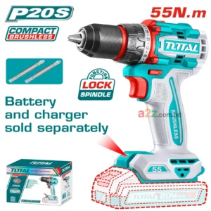 TOTAL TDLI205581 20V Lithium-Ion Cordless Drill Driver | Powerful Rechargeable Screwdriver Machine