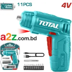 TOTAL TSDLI0402 Lithium-Ion Cordless Screwdriver 4V | টোটাল 4V কর্ডলেস স্ক্রু ড্রাইভার – হালকা, শক্তিশালী ও রিচার্জেবল