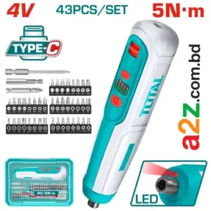 TOTAL TSDLI04062 4V Cordless Screwdriver | টোটাল 4V লিথিয়াম-আয়ন কর্ডলেস স্ক্রুডাইভার 5N·m