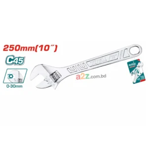 TOTAL THT1010103 10″ Adjustable Wrench – 0‑30 mm Jaw