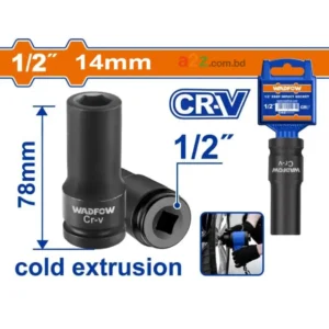 WMS3214 1/2" Deep Impact Socket – 14mm Heavy-Duty Tool