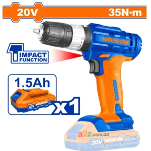 WADFOW WCDP5281 20V Brushless Cordless Drill – 52Nm Power