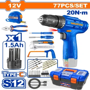 WADFOW WDT4B77 12V Cordless Drill Set – Powerful & Portable