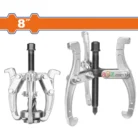 Wadfow Professional Heavy Duty Drop Forged Zinc Plated Three Jaws Bearing and Gear Puller Tool Series All Sizes
