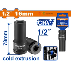WMS3216 1/2" Deep Impact Socket – 16mm Heavy-Duty Tool