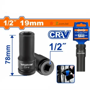 WMS3219 1/2" Deep Impact Socket – 19mm Heavy-Duty Tool