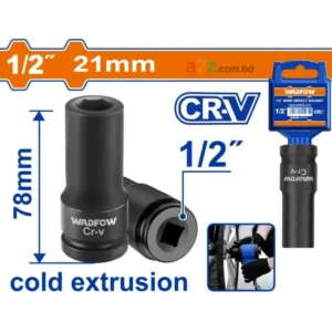 WMS3221 1/2" Deep Impact Socket – 21mm Heavy-Duty Tool