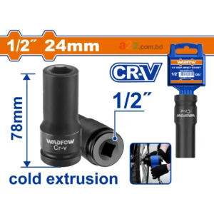 WMS3224 1/2" Deep Impact Socket – 24mm Heavy-Duty Tool