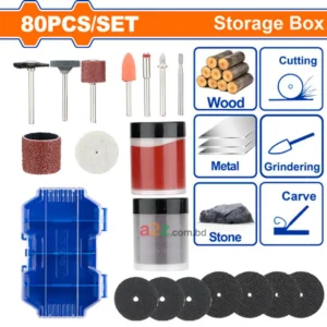 WADFOW WRR7080 80-Piece Mini Drill Accessory Set – All-in-One Kit