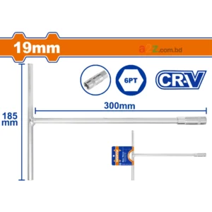 WTH1119 T-Handle Socket Wrench 19mm | Cr-V Chrome-Plated