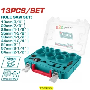 TACSH0132 13 Pcs Bi-Metal Hole Saw Set – HSS Drill Tool Kit