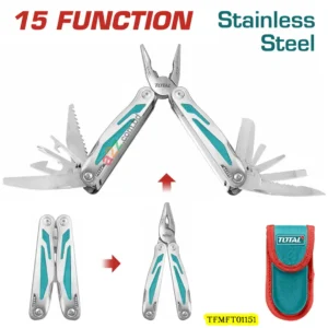 TFMFT01151 Foldable Multi-Function Tool – 15-in-1 Stainless Steel