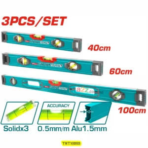 THT10203 Aluminum Spirit Level Set 40cm 60cm 100cm