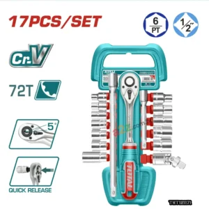 THT121171 17 Pcs Professional 1/2'' Cr-V Socket Set