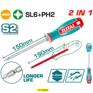 THT250266 2-in-1 Screwdriver Set PH2+SL6 – S2 Materia
