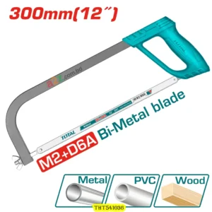 THT541036 12 Inch Hacksaw Frame with Bi-Metal Blade – Metal & Wood Cutting