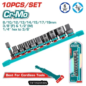 THTISD38104 10‑Pcs 3/8"DR Impact Socket Set | Cr-Mo Material