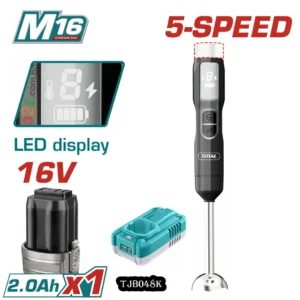 TJB048K Cordless Hand Blender 100W | 5-Speed & LED Display