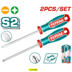 TKSDS0226 2 Pcs Screwdriver Set SL6.5+PH2 – S2 Steel