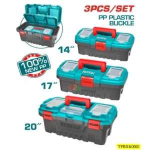 TPBXK0031 3 Pcs Plastic Tool Box Set 14'' 17'' 20'' PP