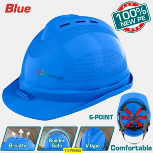 Industrial Safety Helmet PPE | PE Shell, Ventilated, Ratchet & Buckle Type