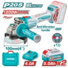 cordless angle grinder 20v TAGLI2120232 brushless angle grinder metal cutting tool battery powered angle grinder 100mm