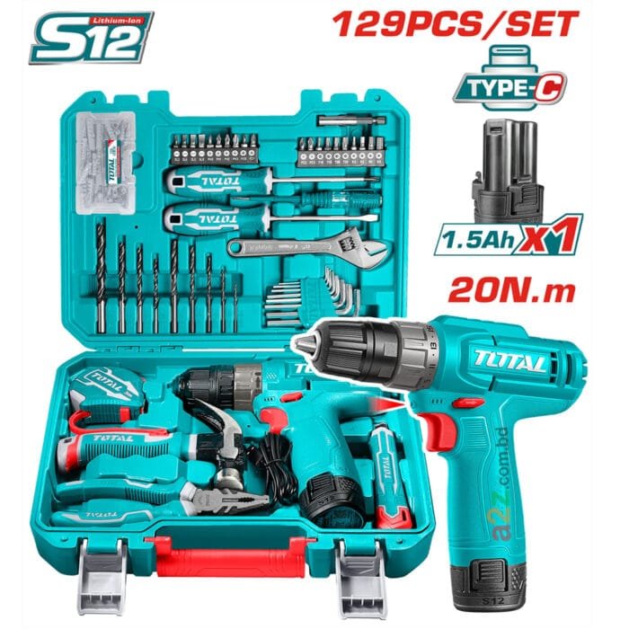 129 pcs tools set with cordless drill THKTHP11292