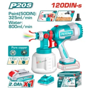 TOTAL TSGLI20042 Professional 20V Cordless Lithium Ion Spray Gun Full Set