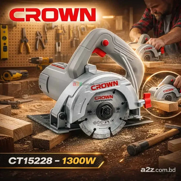 CROWN Professional 1300W 110mm Hand Marble Saw Tiles Cutter Machine CT15228