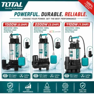 TOTAL Heavy Duty Sewage Submersible Pump Series - Professional Dirty Water Drainage Cutter Pumps