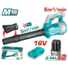 TOTAL TABLI168082 Cordless Blower 16V Dual Battery