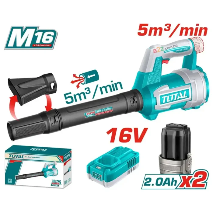 TOTAL TABLI168082 Cordless Blower 16V Dual Battery