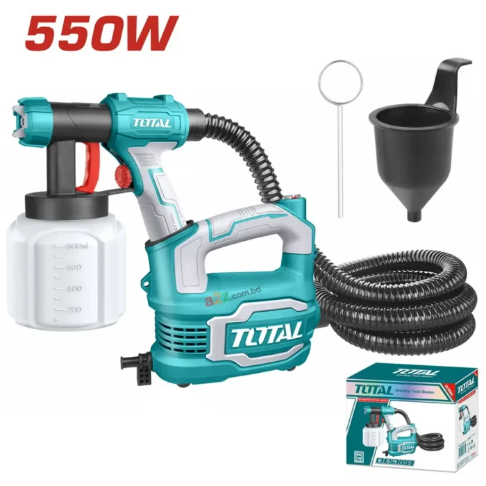 TOTAL TT5006 Professional 550W HVLP Floor Based Electric Spray Gun with Shoulder Strap