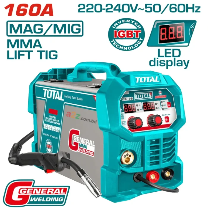 total-tmgt16058-welding-machine TOTAL TMGT16058 Inverter MAG MIG MMA TIG Welding Machine