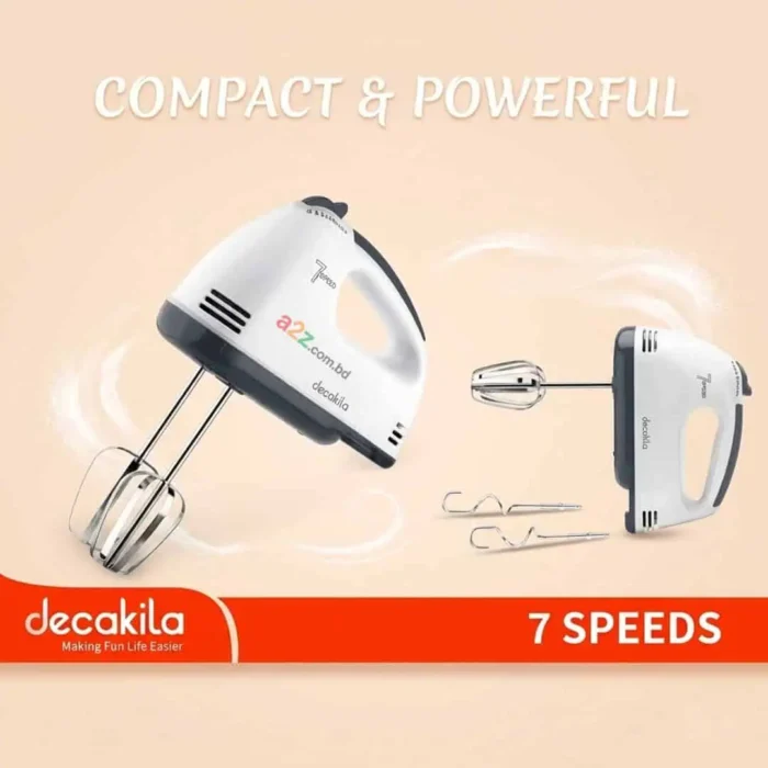 7 Speed Hand Mixer Machine with 120W Power Individual Eject Button 2 Pcs Beaters and Dough Hooks KEMX016W