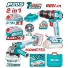 TOTAL Cordless 2 Pcs Combo Kit TCKLI2027310
