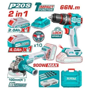 TOTAL Cordless 2 Pcs Combo Kit TCKLI2027310
