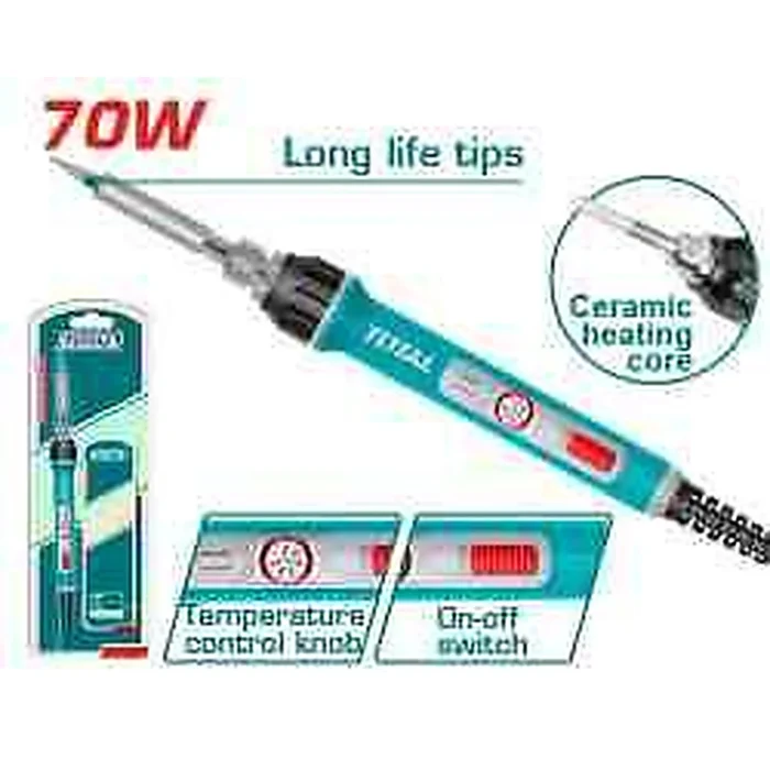 TOTAL Electric Soldering Iron Series - Straight Tip with Replaceable Tip (40W... -