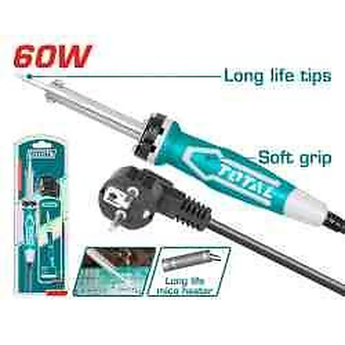 TOTAL Electric Soldering Iron Series - Straight Tip with Replaceable Tip (40W... -