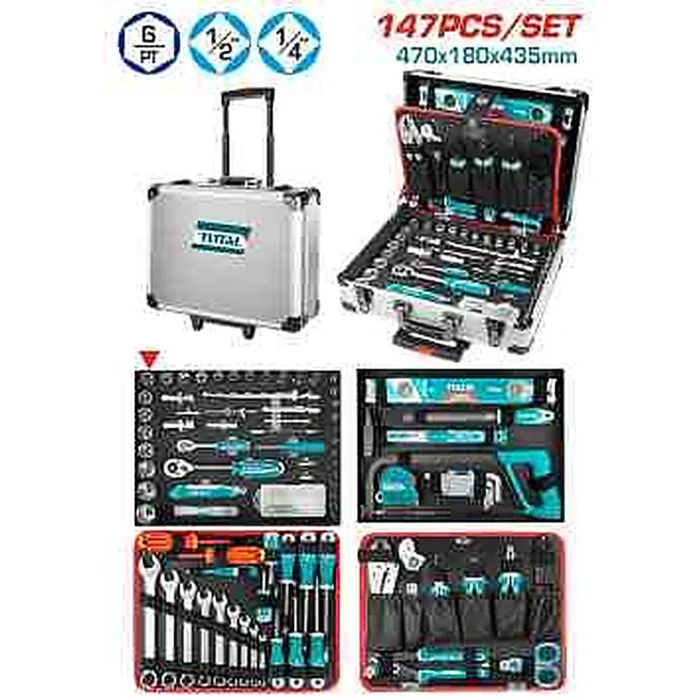 TOTAL Hand Tools Set 147 Pcs মডেল THKTHP21476 - সম্পূর্ণ টুল কিট