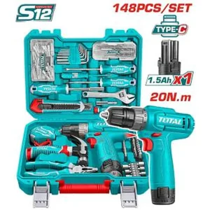 TOTAL Tools Set 148 Pcs cordless drill সহ কমপ্লিট কিট THKTHP41487