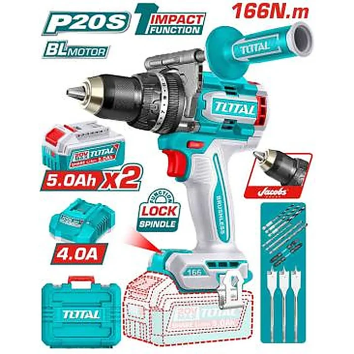 TOTAL Brushless Cordless Impact Drill TIDLI201668