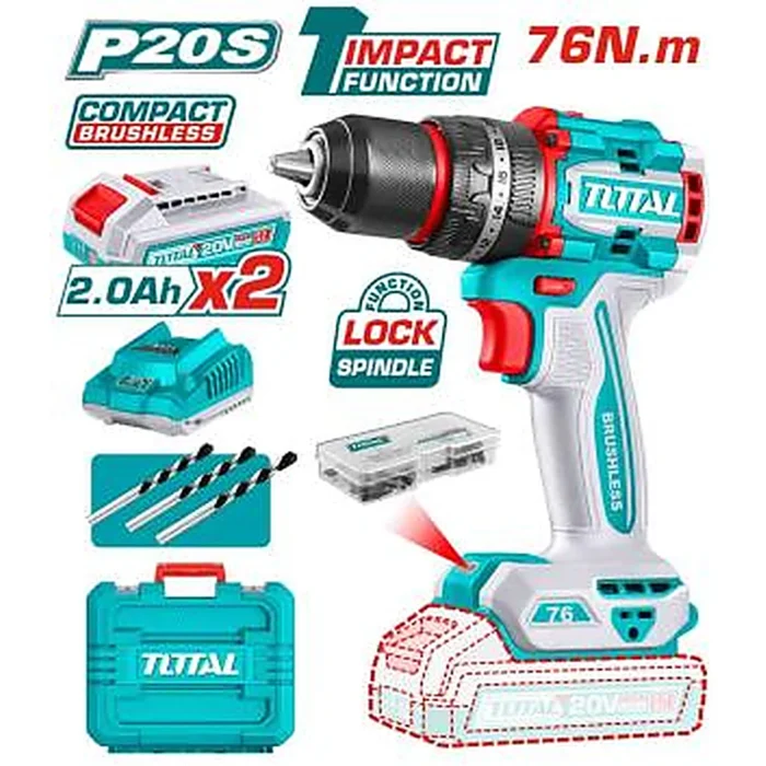 TOTAL Compact Brushless Cordless Impact Drill TIDLI20768