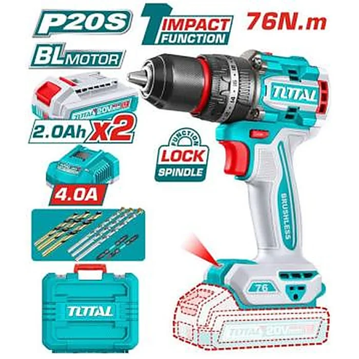 TOTAL Compact Brushless Cordless Impact Drill TIDLI207686